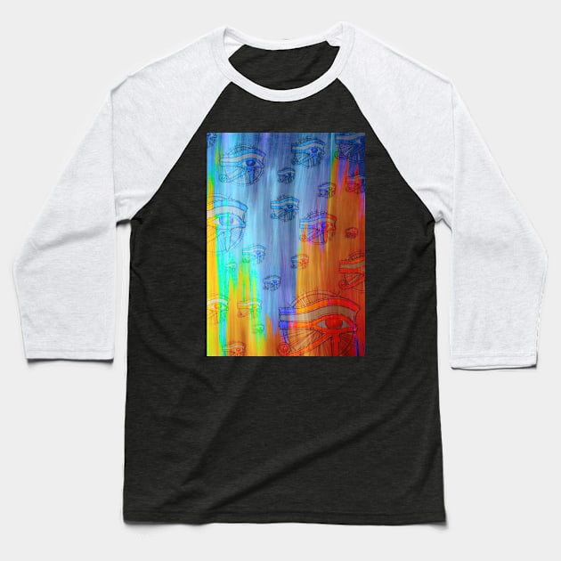 Abstract eye of horus Baseball T-Shirt by Amanda Jane